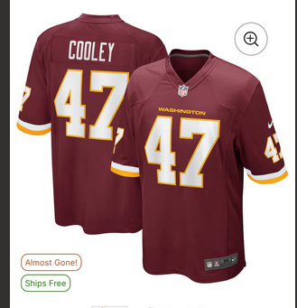 Men NFL Washington Redskins #47 Cooley red  2025 Nike jersey->mlb hats->Sports Caps